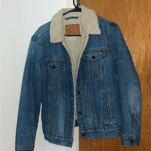 Denim Sherpa-Lined Jacket